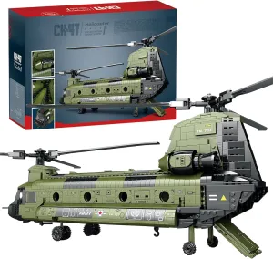 CH-47 Chinook Helicopter Model Toy, Building Block Military Transport Airplane Toy Kit for Teenagers and Adults(1451 Pieces)