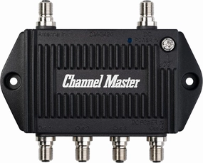 Channel Master TV Antenna Booster 4-4-Port TV Antenna Distribution Amplifier, Built-in LTE Filter, 7.5dB Gain, Compatible with Non-Amplified TV Antennas, Increases Signal Strength, Indoor/Outdoor
