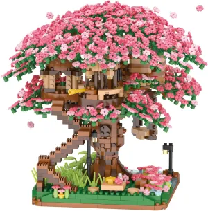 Cherry Blossom Tree Building Set,(2008pcs) Flowers Bonsai Tree Mini Blocks Kit for Adult,Japanese Sakura-Tree House Building Blocks Set,Gift Ideas for Girls 8 10 12 14 