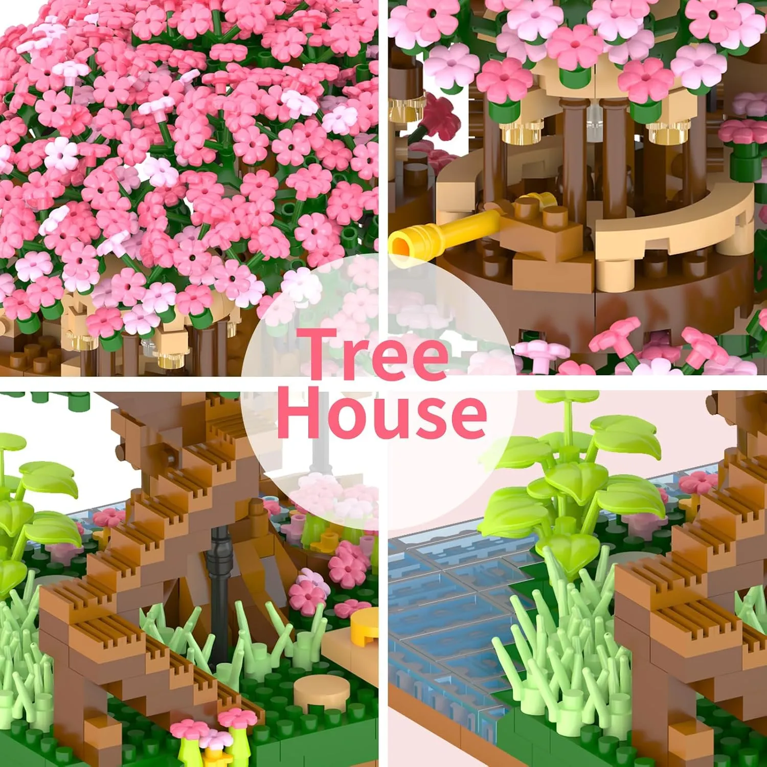 Cherry Blossom Tree Building Set,(2008pcs) Flowers Bonsai Tree Mini Blocks Kit for Adult,Japanese Sakura-Tree House Building Blocks Set,Gift Ideas for Girls 8 10 12 14 