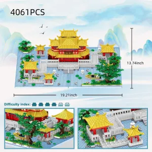 Chinese Architecture Micro Building Blocks Shanghai Yu Garden Mini Building Set Famous China Ancient Building Model Kit 4061PCS