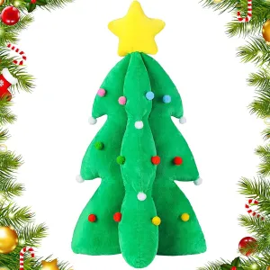 Christmas Tree Plush Set 24 Inch Christmas Tree Stuffed Animals Soft Plush Christmas Toy Xmas Decoration Gifts for Kids Baby Toddlers(Green)