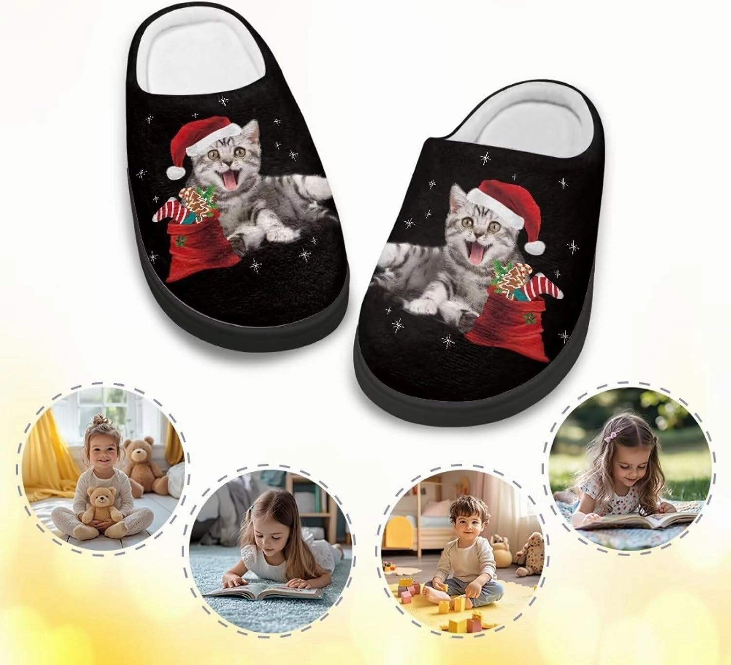 Christmas Slippers Christmas Slippers for Family Non-Slip Home Shoes for Men Woman