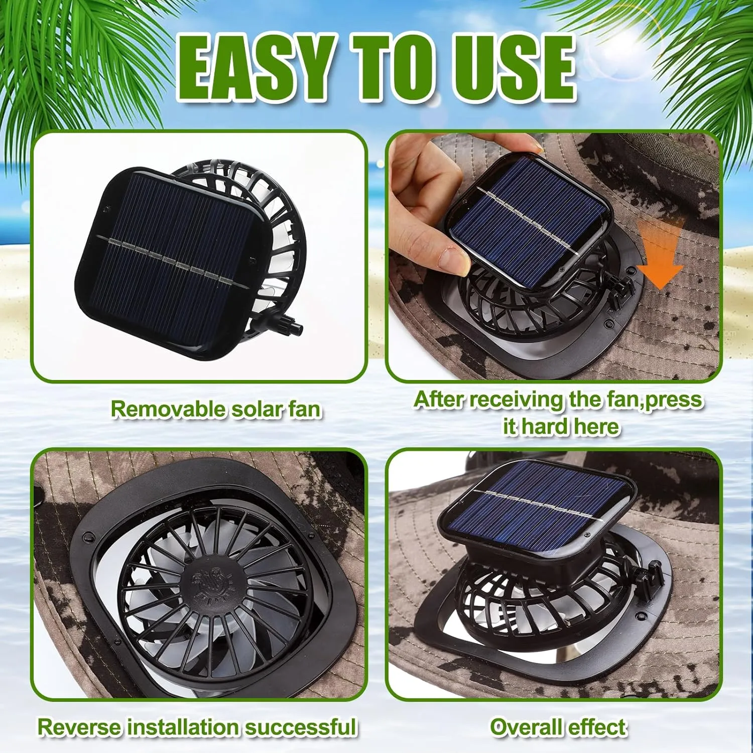 Chuarry Wide Brim Sun Hat with 2 Fan Outdoor Solar Powered USB Charging Fishing Hat with Neck Flap for Men Women