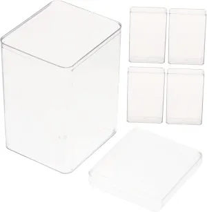 Ciieeo 5pcs Figurine Display Box Plastic Model Boxes Figures Collectible Doll Storage Stackable Organizing for Home and Office