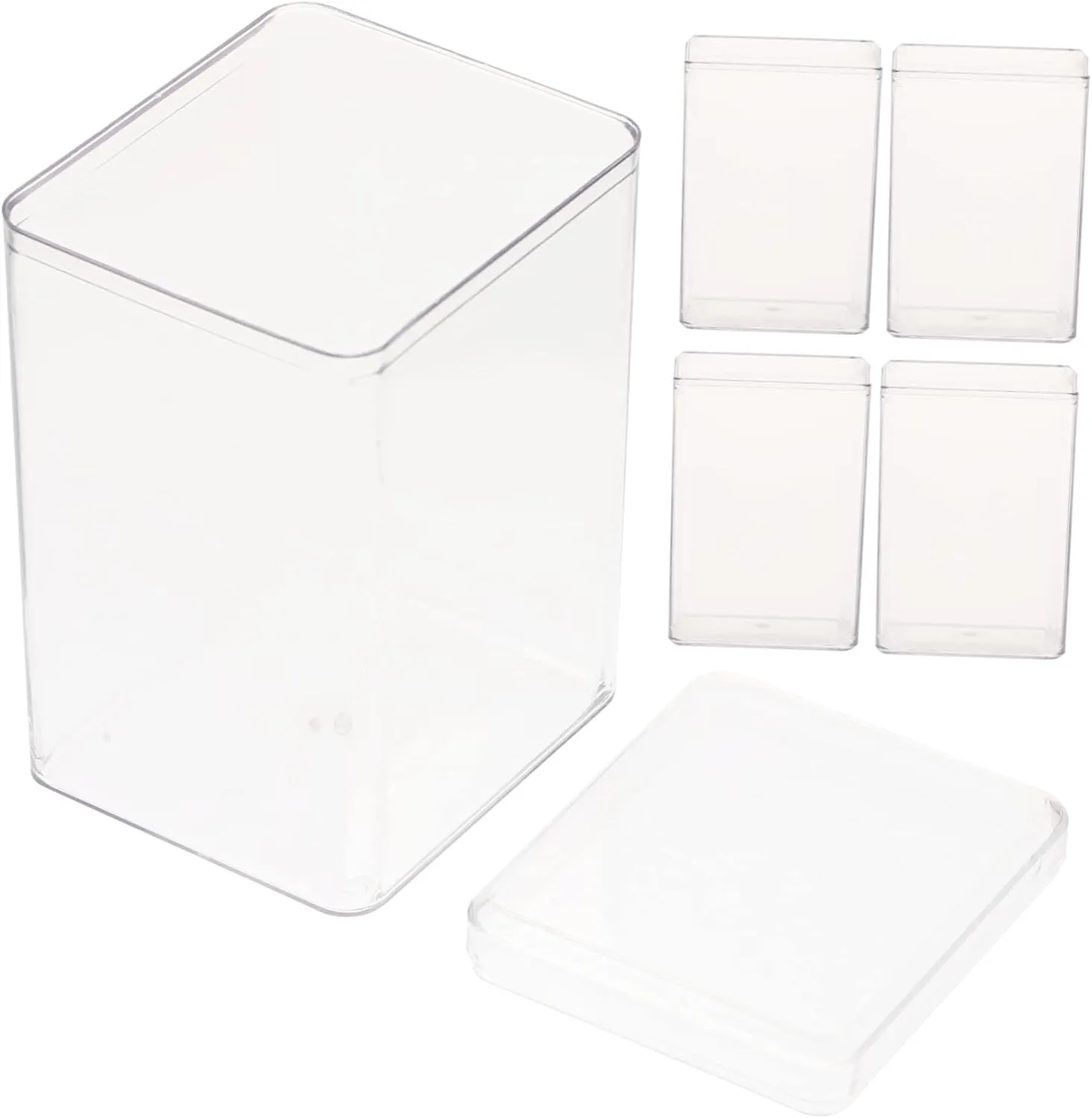 Ciieeo 5pcs Figurine Display Box Plastic Model Boxes Figures Collectible Doll Storage Stackable Organizing for Home and Office