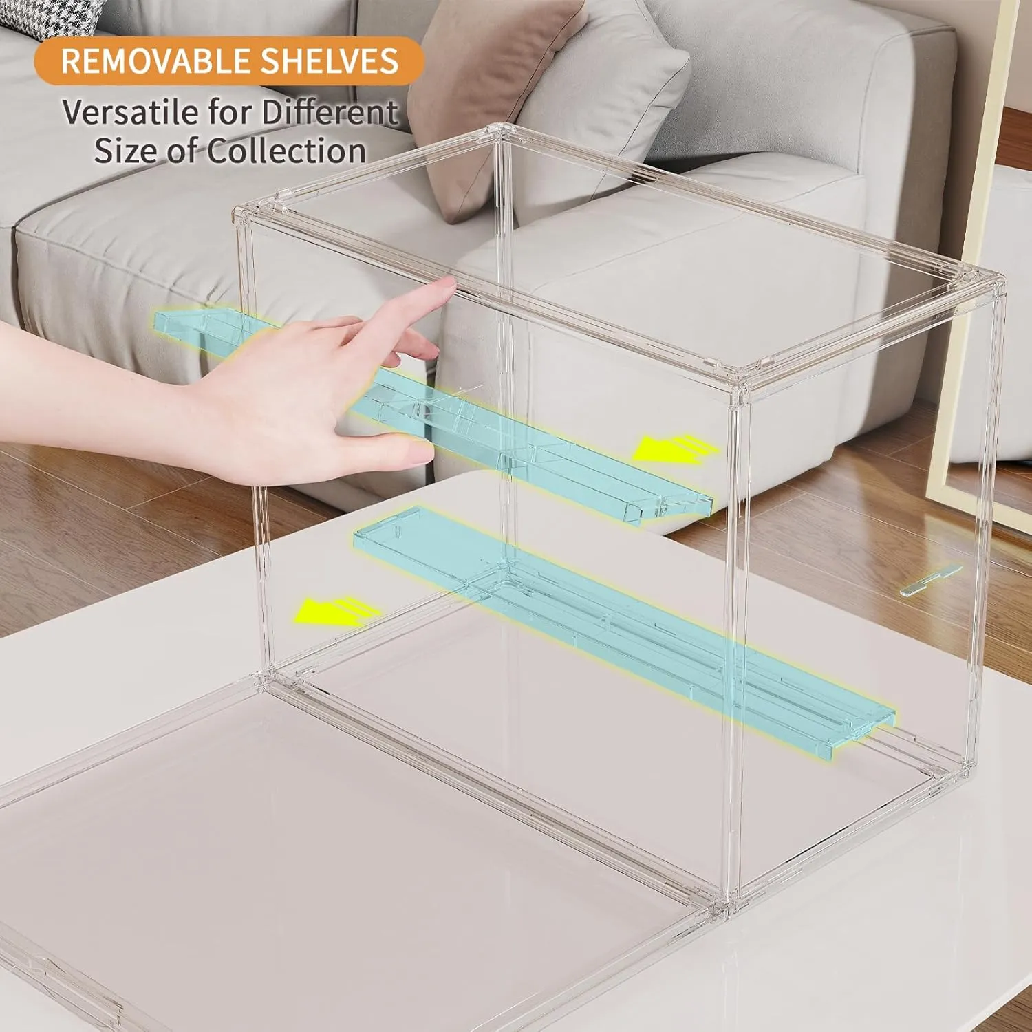 Clear Acrylic Blind Box ,3 Tier Acrylic Display Case for Figures, Dustproof Display Box with Magnetic Door and Riser Shelf ,Stackable Display Cases for Collectibles, Figures,Toy(3 Packs)