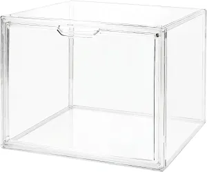 Clear Acrylic Display Case with Magnetic Lid-Dustproof Plastic Book Storage box,Clear Box,Purse Storage Organizer,Action Figure Display Case,Acrylic Sneaker Shoe Box(1 Pack)