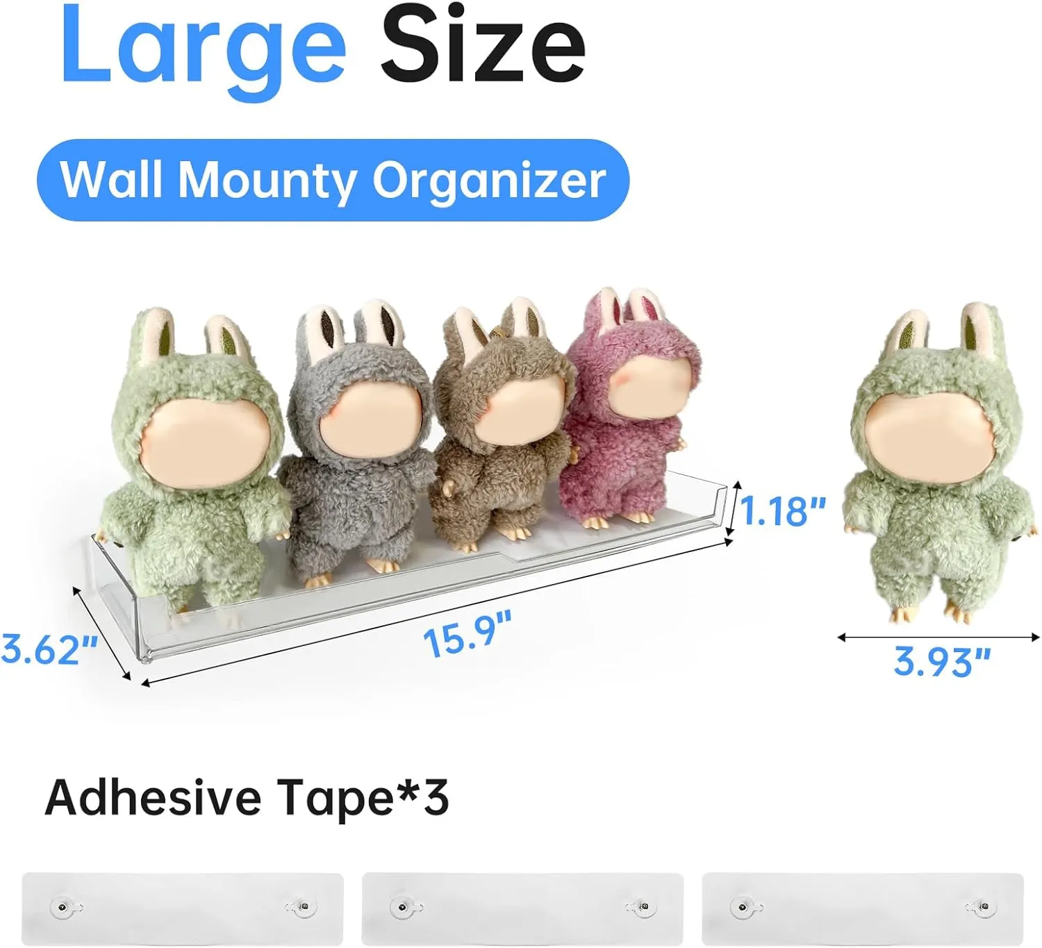 Clear Floating Shelves for Figures, Acrylic Wall Display Shelves, Wall-Mounted Acrylic Shelves for Collectibles Action Figure(3PACK)