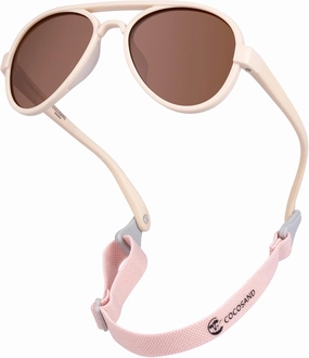 COCOSAND Baby Boys Girls Aviator Sunglasses with Strap Polarized Flexible Retro Pilot for Infants Toddler Age 0-24 Months