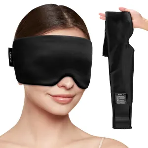 Cold Eye Mask for Puffy Eyes: Ice Eye Mask for Migraine Headache Puffiness - Soft Flexible Gel Ice Pack - Reusable Comfort Cooling Masks for Cold Relief(Black)