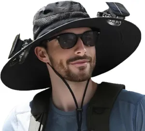 Collit Fishing Hat,Collit- Fishing Hat with Built in Fan,Upf50  Collit Wide Brim Solar Fan Hat Outdoor Fishing