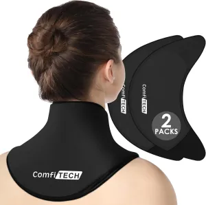 ComfiTECH Neck Ice Pack Wrap Gel, Cooling Pad for Cervical and Shoulder, Large, 2 Packs