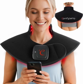 Comfytemp Cordless Red Light Therapy Pad for Neck Shoulder Pain Relief, FSA HSA Eligible Wearable Near Infrared Light Wrap for Body, Father's Day Gifts, 19W Flexible Light Cape for Back Muscle Relax