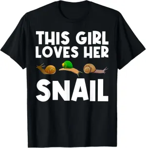 Cool Snail Art For Girls Kid Slug Trumpet Land Garden Animal T-Shirt