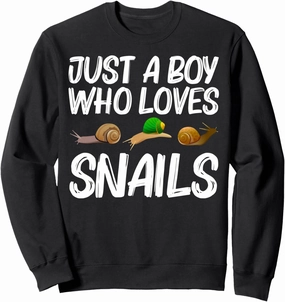 Cool Snail Art For Boys Kids Slug Trumpet Land Garden Animal Sweatshirt