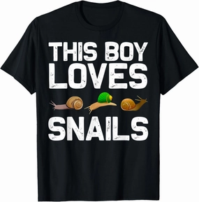 Cool Snail Art For Boys Kids Slug Trumpet Land Garden Animal T-Shirt