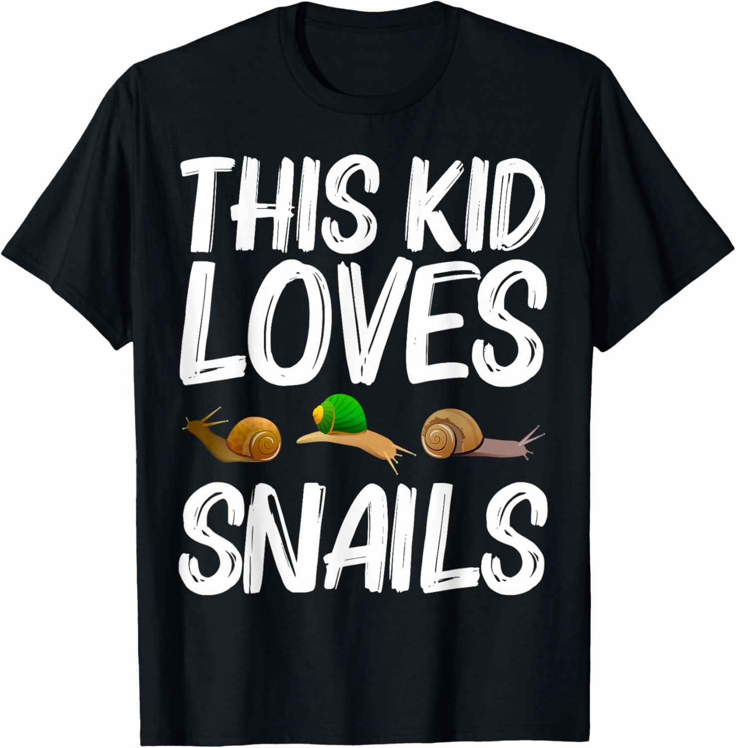 Cool Snail Art For Kids Boys Slug Trumpet Land Garden Animal T-Shirt