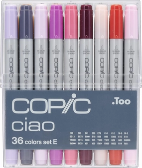 Copic Ciao, Alcohol Marker set, 36pc Set E