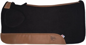 Correct Fit Shoulder Support Felt Bottom Horse Saddle Pad | 1" Wool Felt | Contoured Fit | Shock-Absorbing Shims | 32"x32" Size | Western Riding | Color Black | Size 32 x 32