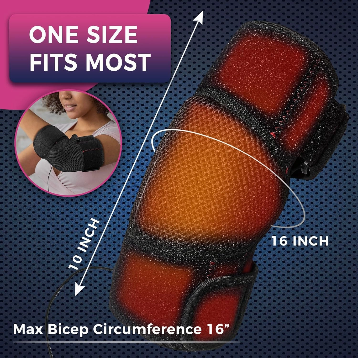 CREATRILL Elbow Heating Pad for Tendonitis and Tennis Elbow, Flexible Arm Heating Pad Sleeve，Tennis Elbow Heated Brace with Moist Heat Option