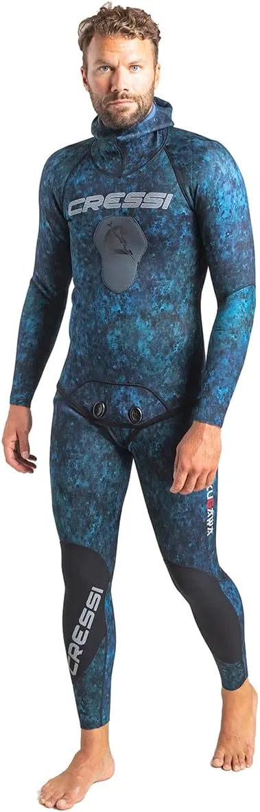 Cressi Spearfishing and Freediving Two-Piece Wetsuit with Loading Chest Pad, Knee Protection, Anatomical Design - Tokugawa: Designed in Italy