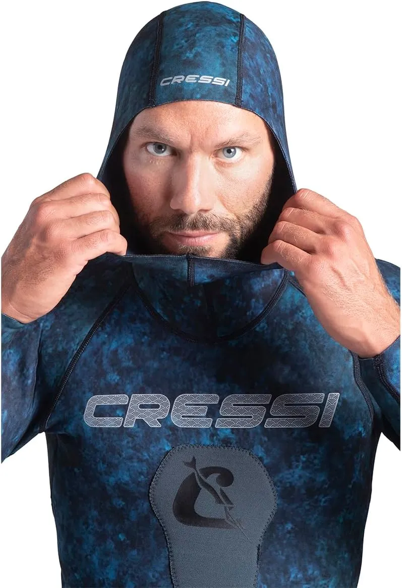 Cressi Spearfishing and Freediving Two-Piece Wetsuit with Loading Chest Pad, Knee Protection, Anatomical Design - Tokugawa: Designed in Italy