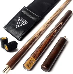 CUESOUL 3/4 Jointed Snooker Cue 57 inch Handcraft with Extension/Joint Protector Packed in Leatherette Cue Bag