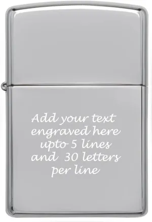 Customized Personalized ZIPPO Classic Windproof Oil Lighter Engraving (Chrome)