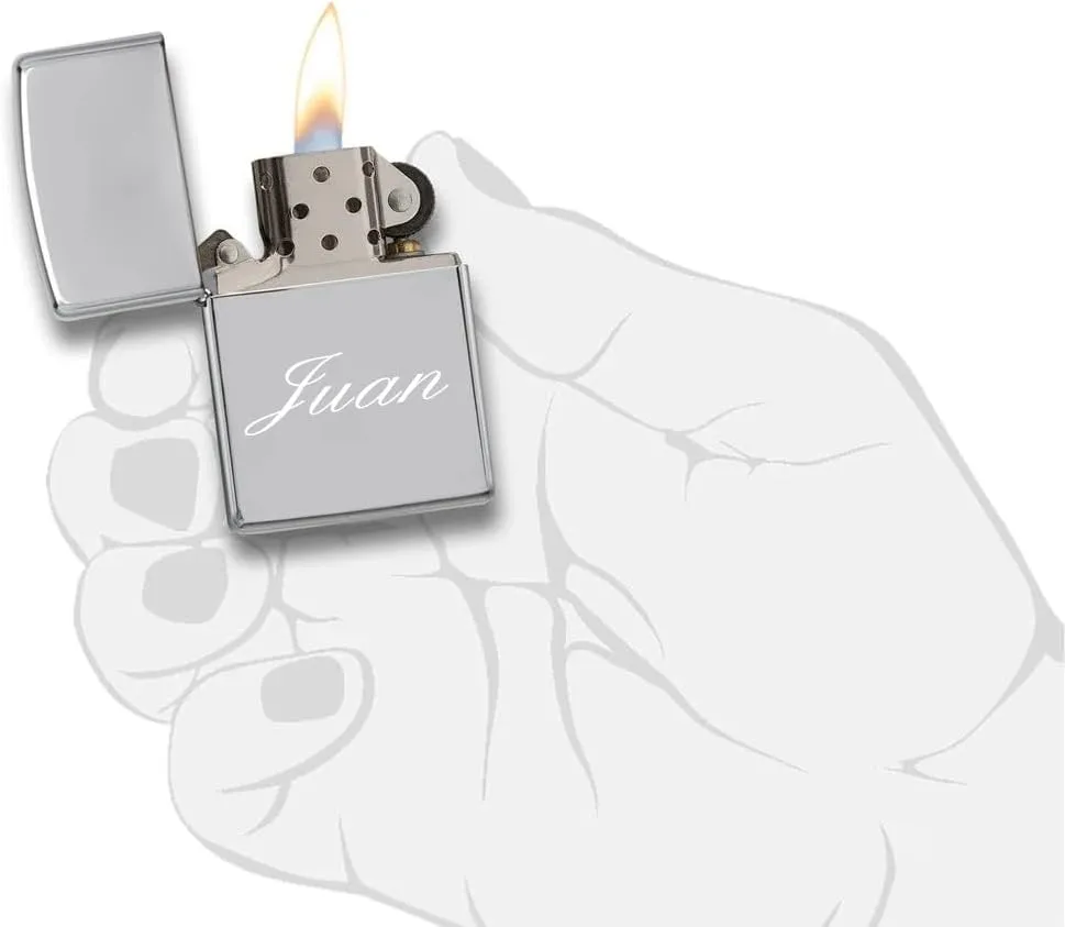 Customized Personalized ZIPPO Classic Windproof Oil Lighter Engraving (Chrome)