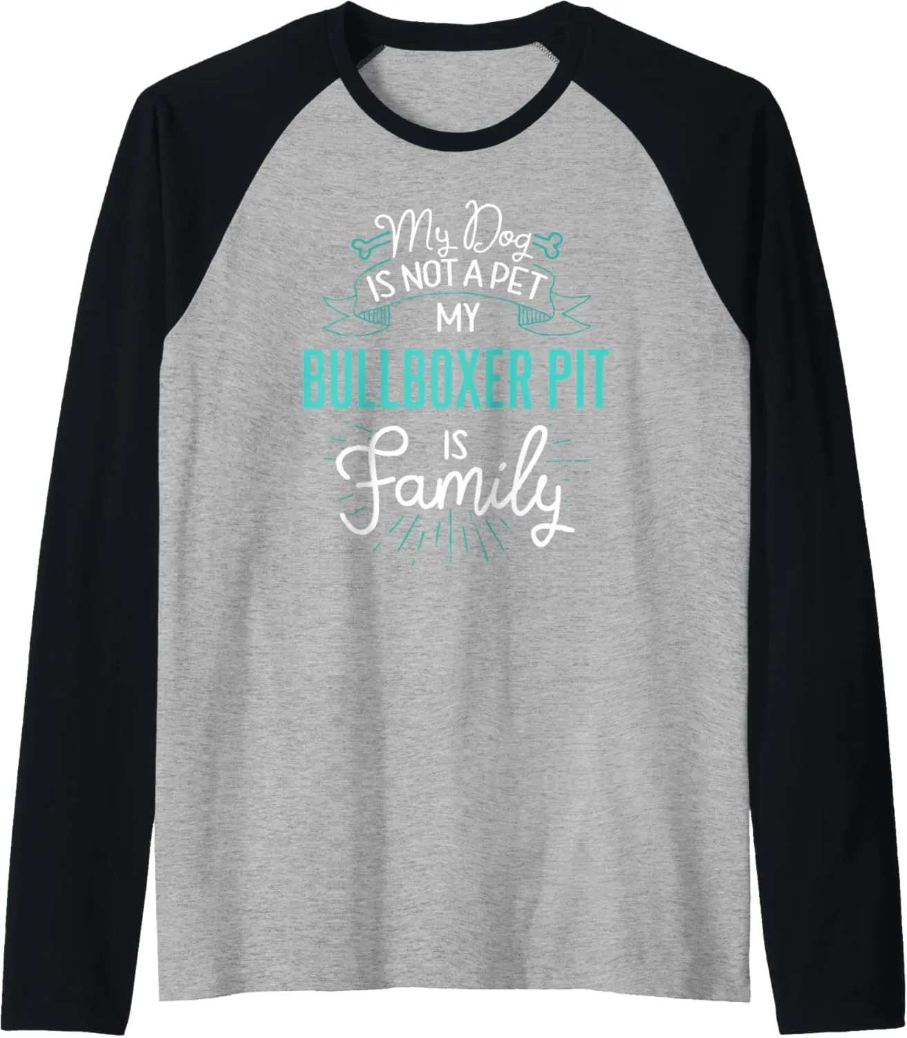 Cute Bullboxer Pit Design Family Dog Giftn Raglan Baseball Tee