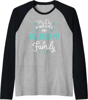 Cute Bullboxer Pit Design Family Dog Giftn Raglan Baseball Tee