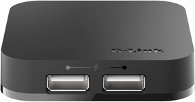 D-Link 4-Port USB 2.0 Hub including 4 Fast Charging Ports, mini USB 2.0 Port and 5V/2.5A Power Adapter (DUB-H4)