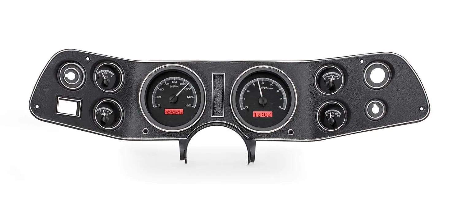 Dakota Digital 70 - 81 Chevy Camaro VHX System Analog Dash Gauges Black Alloy Red VHX-70C-CAM-K-R