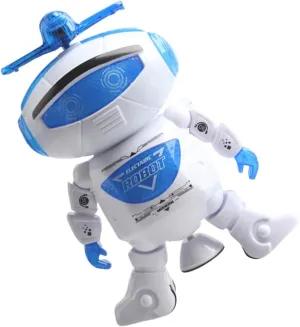 Dance Robot Toy for Children Flashing Lights Fun Music Rotating Robot Toy Boys and Girls