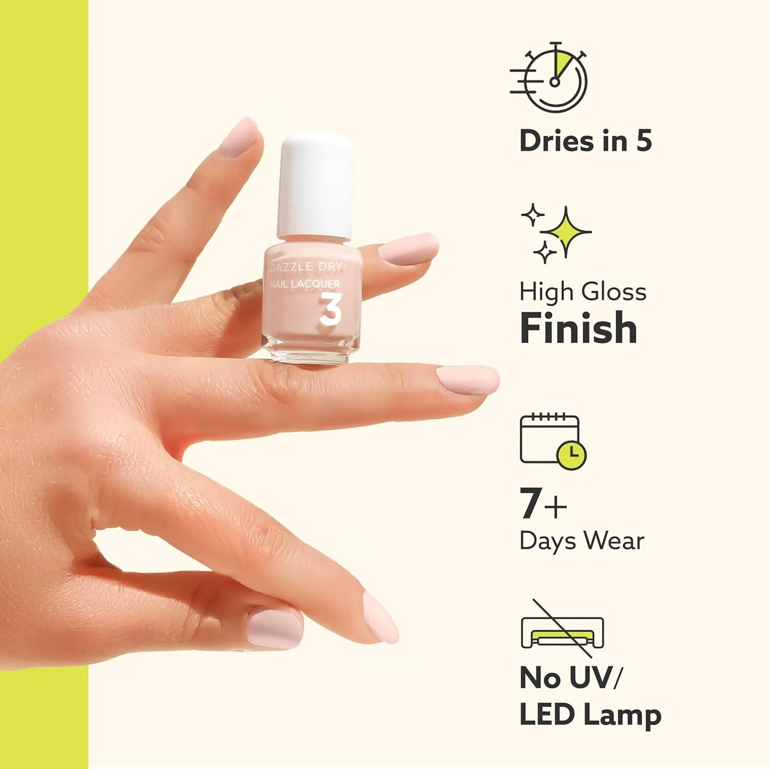 Dazzle Dry Mini Kit 4 Step System - Dragonfly - A full coverage, color-shifting, iridescent glittering green. Full coverage shimmer. (5 Piece Kit / 5 Manicures)