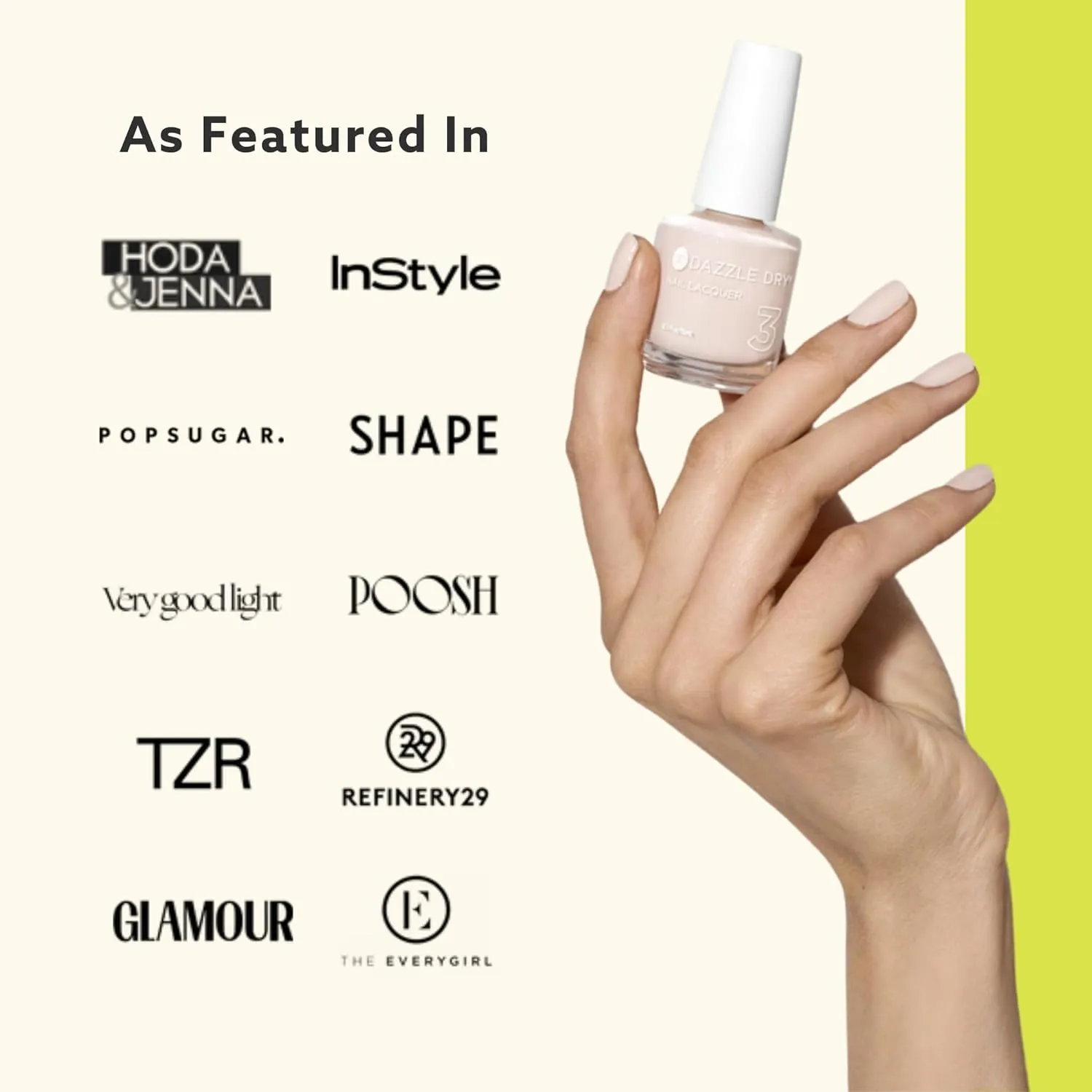 Dazzle Dry Mini Kit 4 Step System - Dragonfly - A full coverage, color-shifting, iridescent glittering green. Full coverage shimmer. (5 Piece Kit / 5 Manicures)