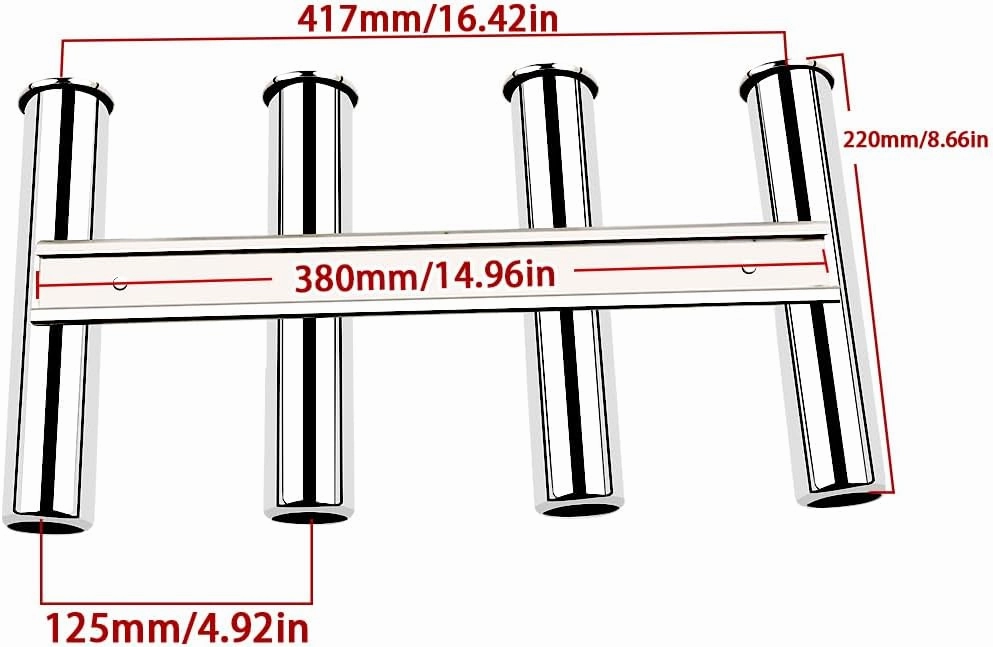 Deck-Mount Adjustable Fishing Rod Holder，Heavy Duty Top Mounted or Side Mounted Angle Removable Marine Stainless Steel Rotatable Rod Holder