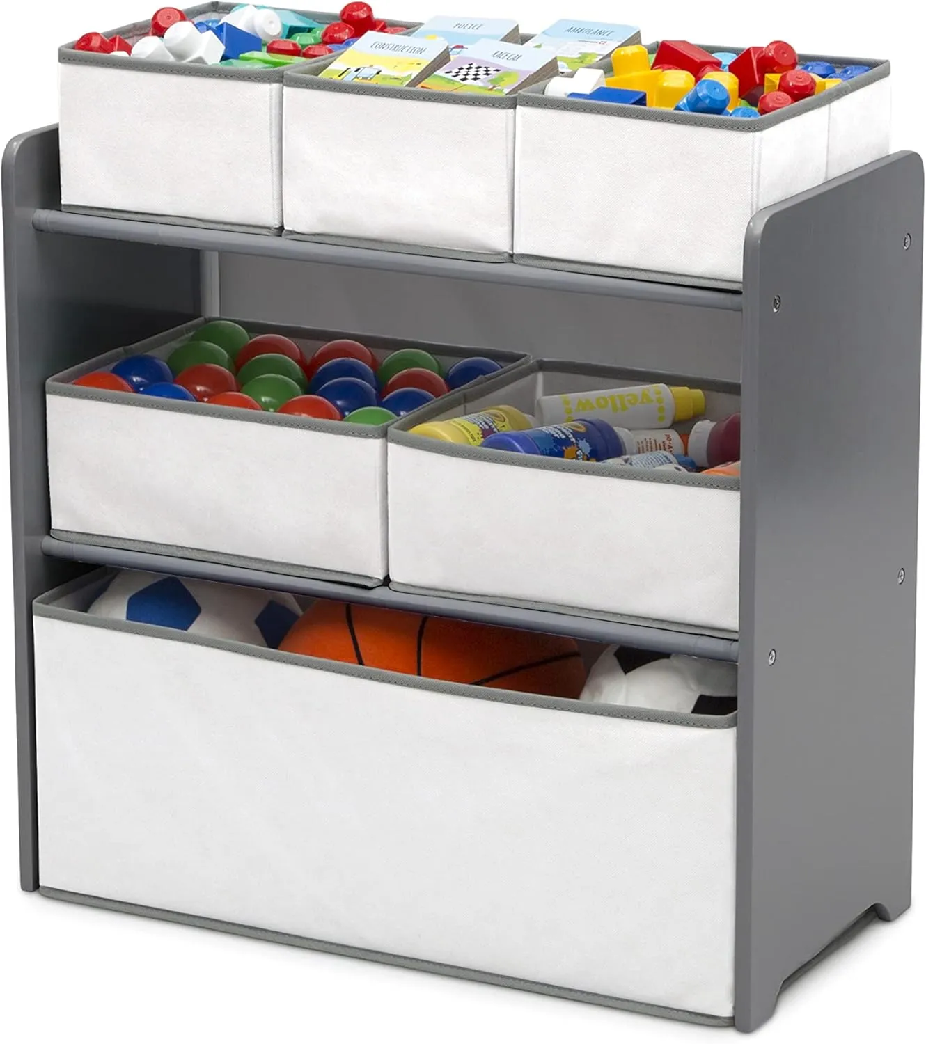 Delta Children 4-Piece Toddler Playroom Set, Grey/White