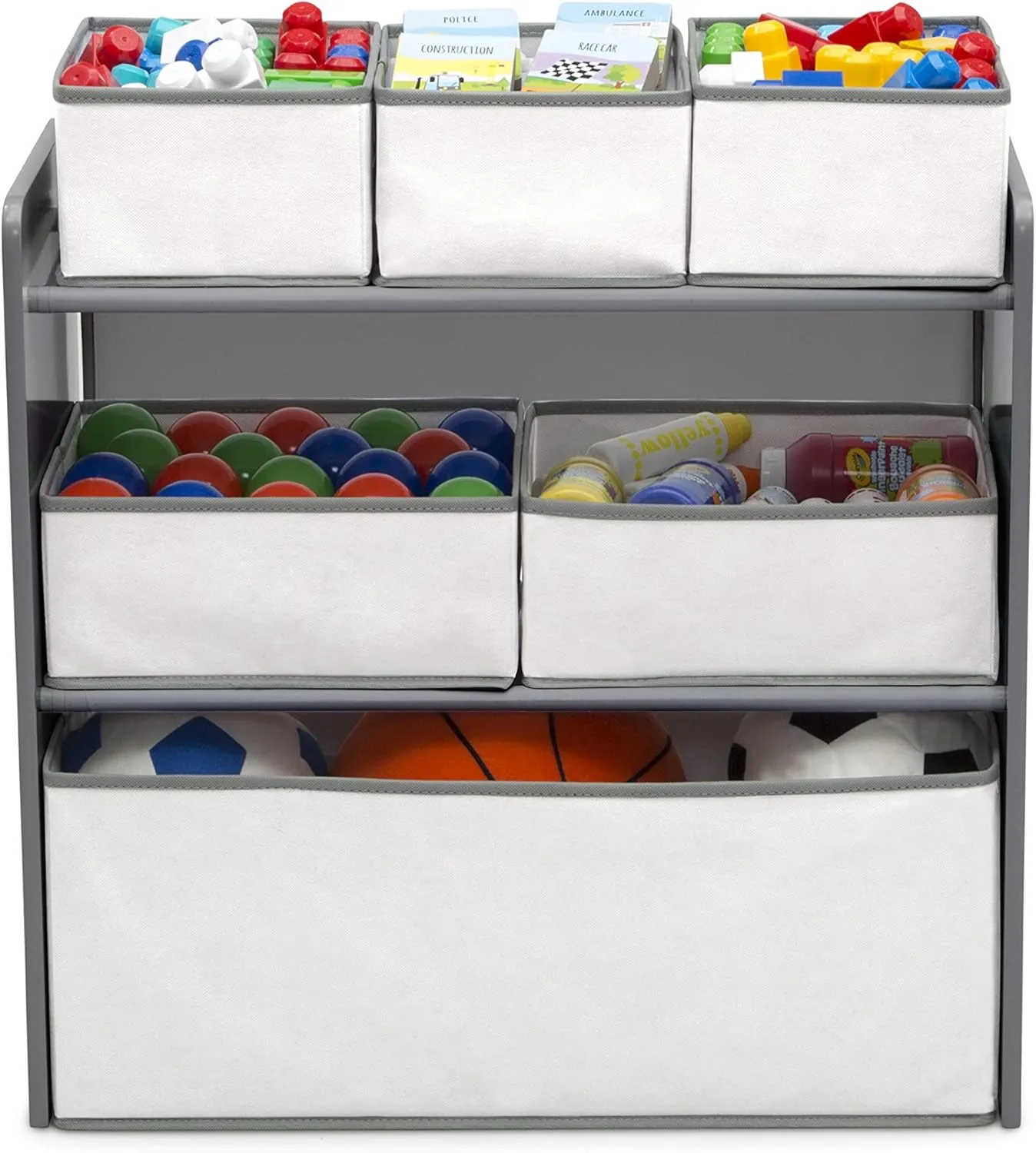Delta Children 4-Piece Toddler Playroom Set, Grey/White