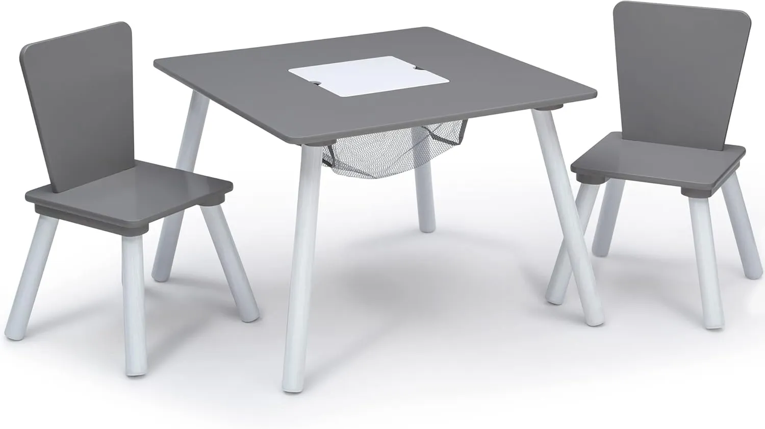 Delta Children 4-Piece Toddler Playroom Set, Grey/White