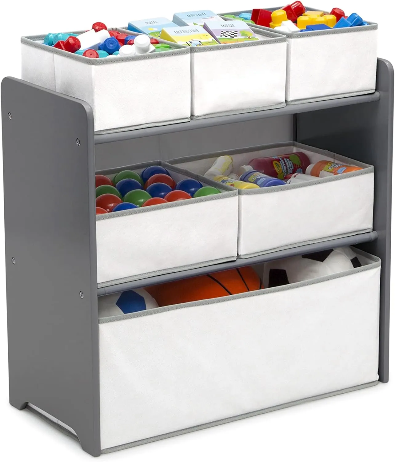 Delta Children 4-Piece Toddler Playroom Set, Grey/White