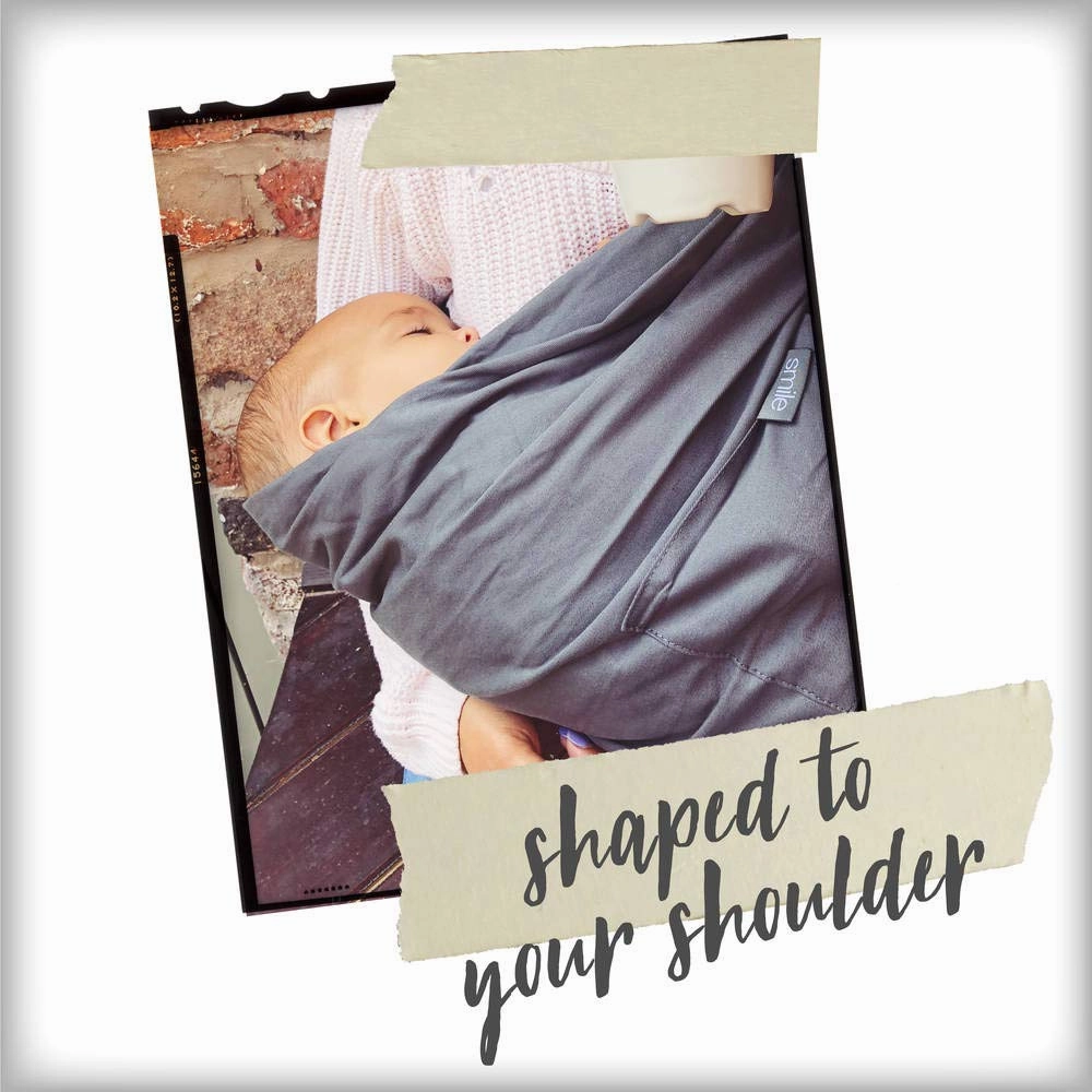 Diono We Made Me Smile Classic Baby Sling, Five Carry Positions, from 3.6-15.9kg, Dolphin Grey 20042-GL-03