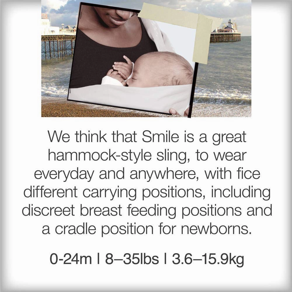 Diono We Made Me Smile Classic Baby Sling, Five Carry Positions, from 3.6-15.9kg, Dolphin Grey 20042-GL-03