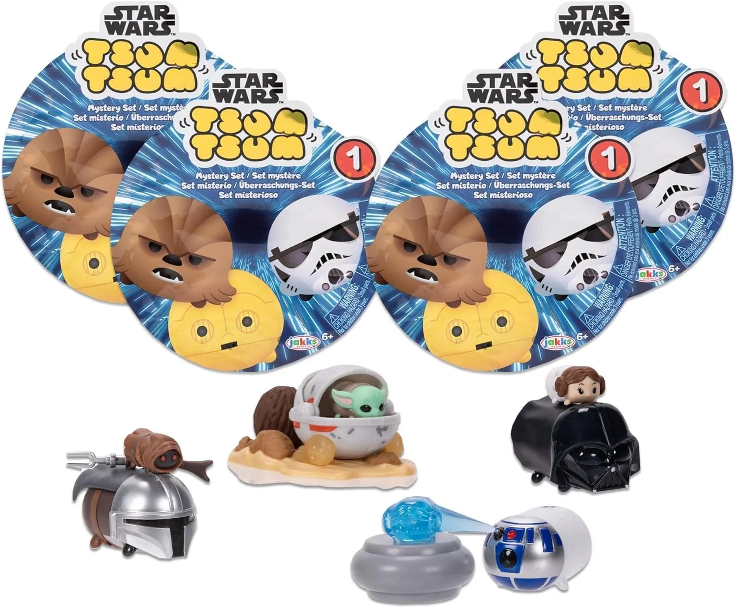 Disney Tsum Tsum Starwars Mini Figures Story Sets in Blind Packs Includes 4 Blind Bags to Open from Wave #1