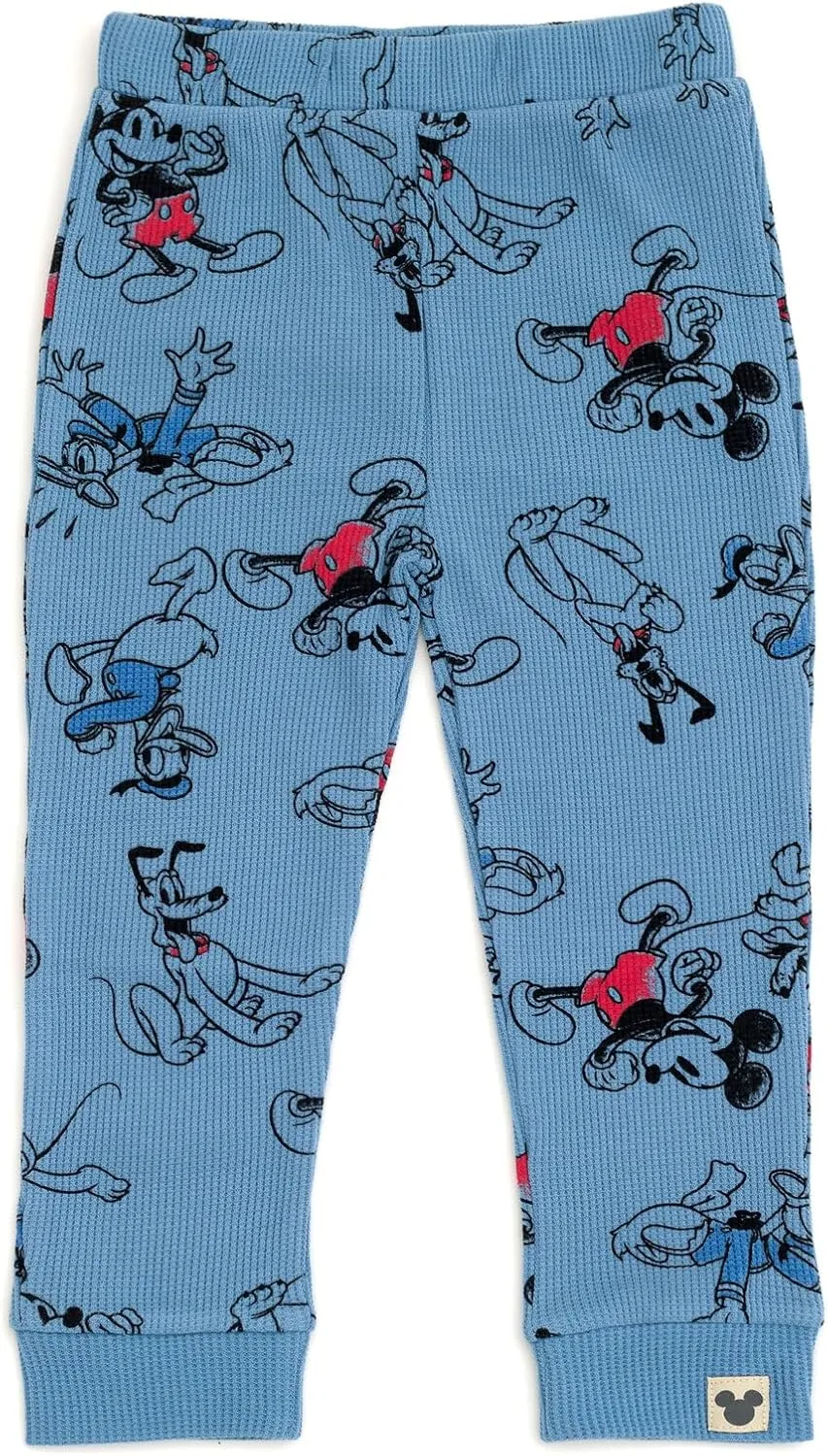 Disney Waffle Knit Pullover Sweatshirt and Jogger Pants Outfit Set Newborn to Little Kid Sizes (0-3 Months - 5)