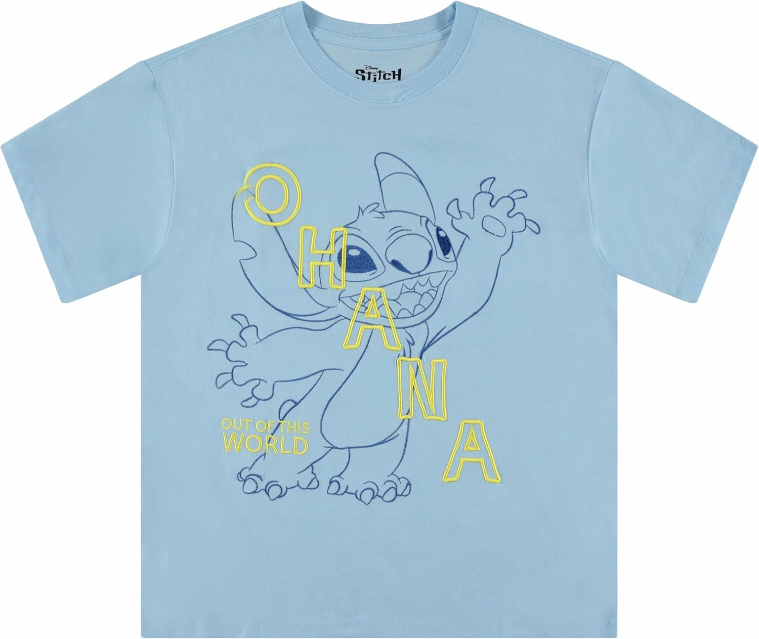 Disney Ladies Lilo and Stitch Shirt - Ladies Classic Lilo and Stitch Embroidery Tee Lilo and Stitch Front and Back T-Shirt