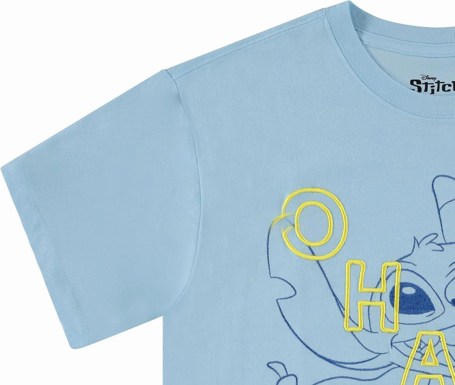Disney Ladies Lilo and Stitch Shirt - Ladies Classic Lilo and Stitch Embroidery Tee Lilo and Stitch Front and Back T-Shirt