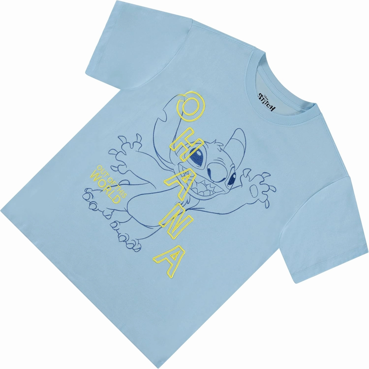 Disney Ladies Lilo and Stitch Shirt - Ladies Classic Lilo and Stitch Embroidery Tee Lilo and Stitch Front and Back T-Shirt