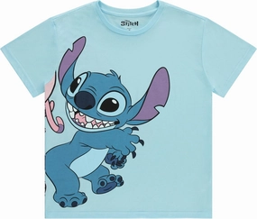 Disney Ladies Lilo and Stitch Shirt - Ladies Classic Lilo and Stitch Embroidery Tee Lilo and Stitch Front and Back T-Shirt